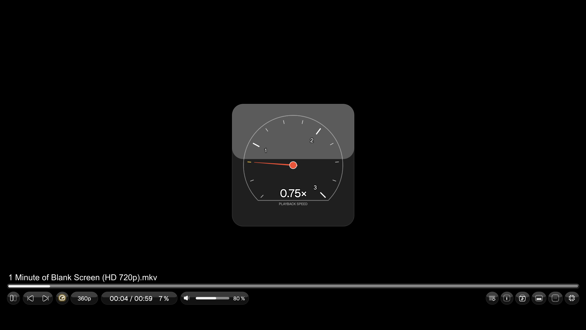 Speedometer OSD with an elastic needle, gold tick flash and glow at the center of the player.